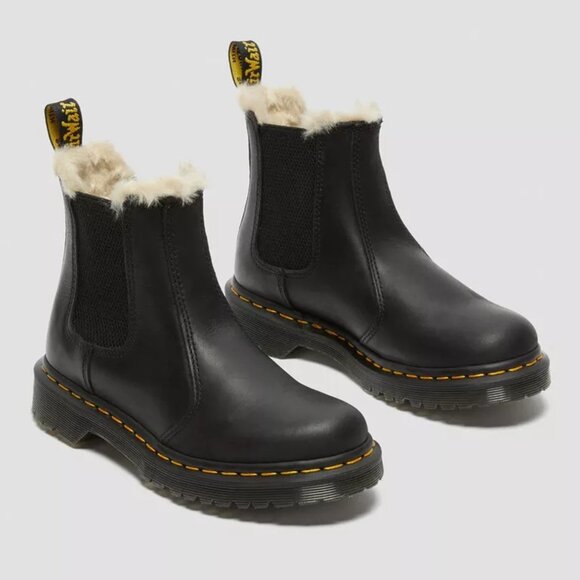 Dr. Martens Shoes - Dr. Martens Leonore 2976 Women's Faux Fur Lined Chelsea Boots, US 10